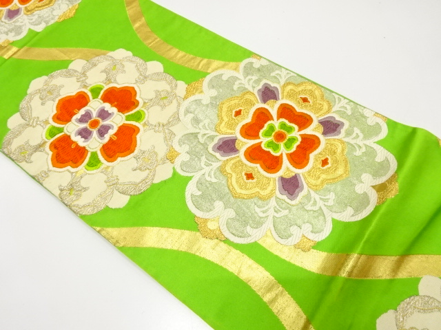 JAPANESE KIMONO / ANTIQUE FUKURO OBI / SILK / WOVEN TATEWAKU PATTERN